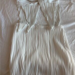 Elegant White Pleated Set